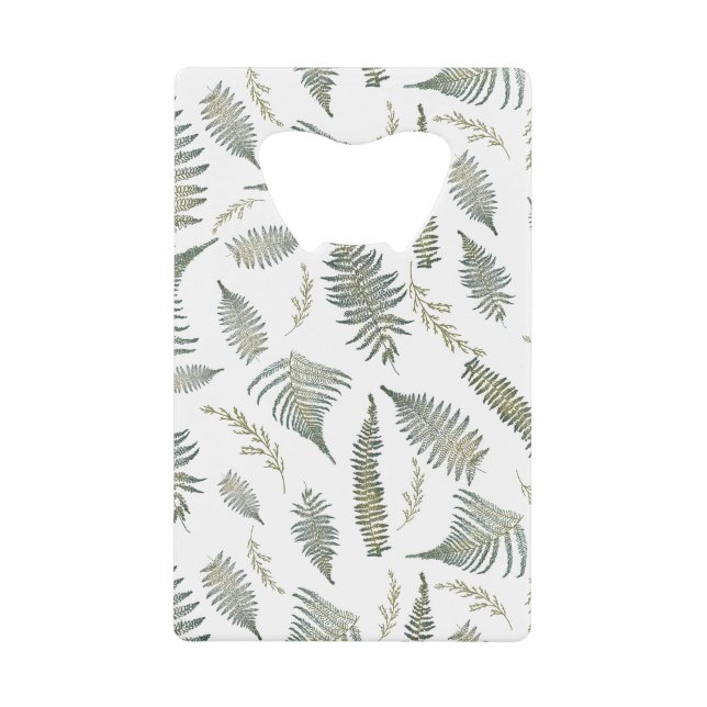 Botanischer Wald Ferns Muster 1.0 Geldbeutel Flaschenöffner (Vorderseite)