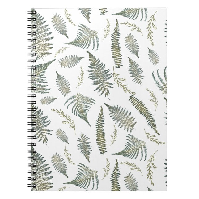 Botanischer Wald Ferns Muster 1.0 Notizblock (Vorderseite)
