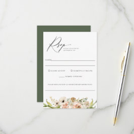 Botanischer Wald Floral Wedding Food Allergie UAwg RSVP Karte