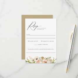 Botanischer Wald Floral Wedding Food Allergie UAwg RSVP Karte