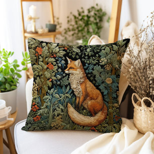 Botanischer Wald Fuchs William Morris Inspiriert Kissen