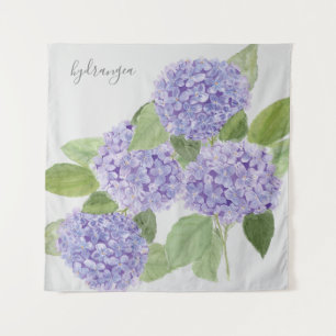 Botanischer Wasserfarbe Lila Hydrangea Wandteppich