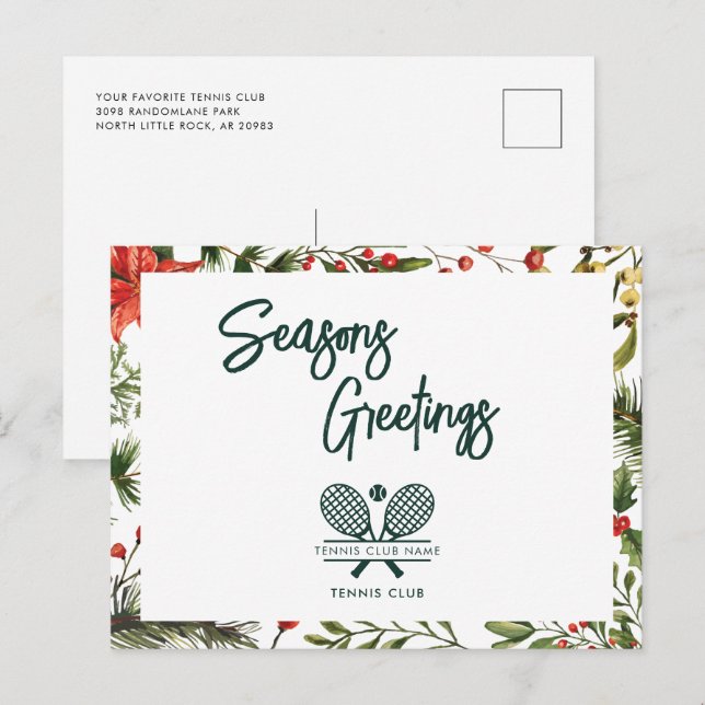 Botanischer Weihnachtsclub Feiertagspostkarte (Vorne/Hinten)