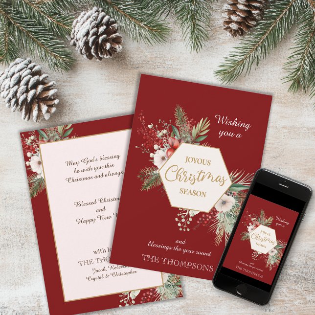 Botanischer Weihnachtsgebäck Roter Individuelle Na Feiertagskarte (Von Creator hochgeladen)