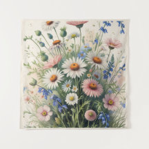 Botanischer Wildblumen-Wasserfarbenposter – Motiva
