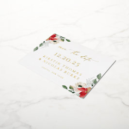 Botanischer Winter Save the Date Folie Einladungspostkarte