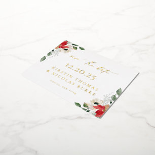 Botanischer Winter Save the Date Folie Einladungspostkarte