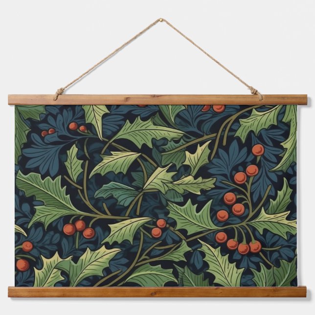 Botanischer Wintergarten Morris Wandteppich Mit Holzrahmen (Vorne)