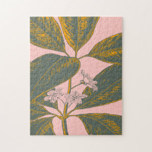 Botanischer Zeichn an der Frontseite Rosa und Grün