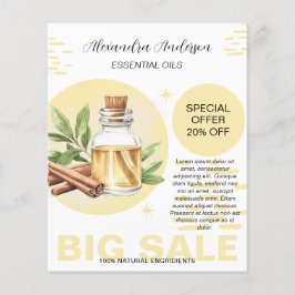 Botanischer Zimt Essenzielles Öl Wasserfarben Flyer