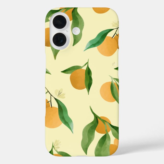 Botanischer Zitrusfrüchte iPhone 16 Hülle (Rückseite)
