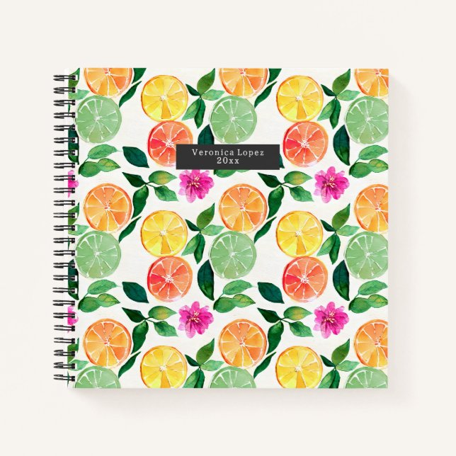 Botanischer Zitrusfrüchte Notizbuch (Vorderseite)