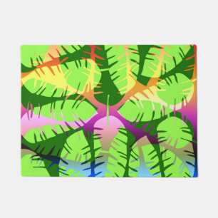 BOTANISCHES ABSTRACT BANANENBLÄTTER FUßMATTE