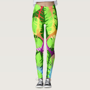 BOTANISCHES ABSTRACT BANANENBLÄTTER LEGGINGS