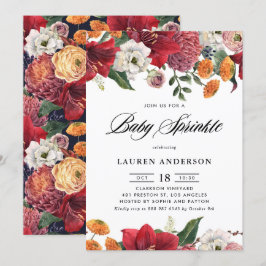 Botanisches Amaryllis und Mums florales Baby Sprin Einladung