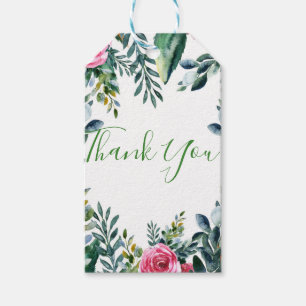 Botanisches Aquarell Vintage Florale Blätter Gefal Geschenkanhänger