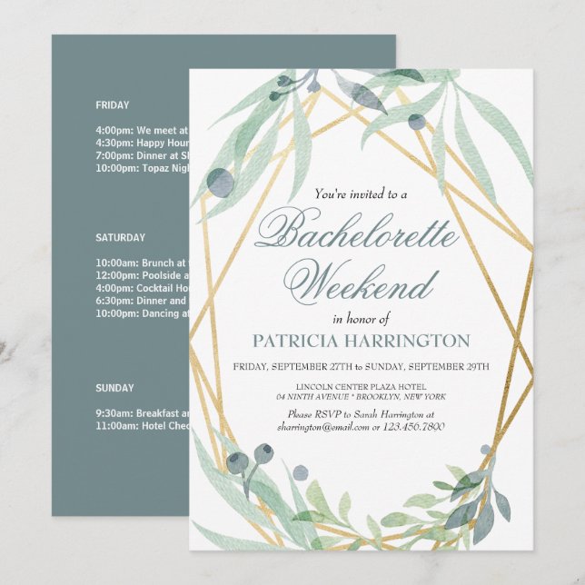 Botanisches Bachelorette - Paradies für Kletterhex Einladung (Vorne/Hinten)