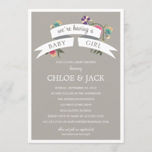 BOTANISCHES BANNER EINLADUNG ZUR BABY-PARTY