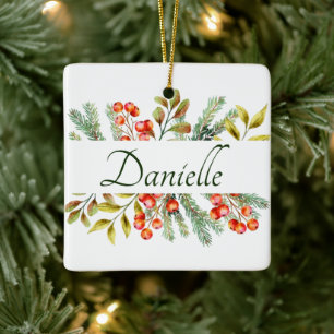 Botanisches Banner personalisiert Keramikornament