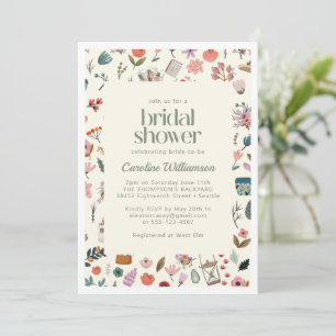 Botanisches Beauty Floral Nature Brautparty Einladung