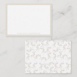 Botanisches Beige Dekorationsmuster Mitteilungskarte