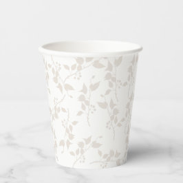 Botanisches Beige Dekorationsmuster Pappbecher