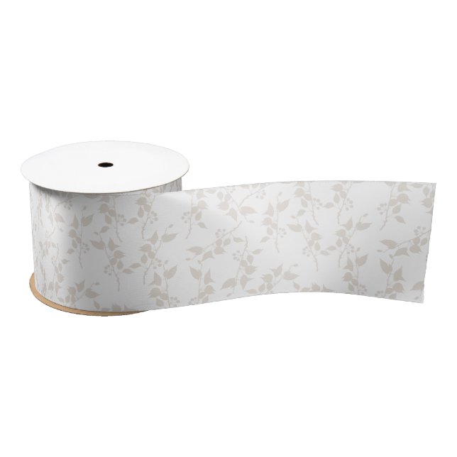 Botanisches Beige Dekorationsmuster Satinband (Spule)