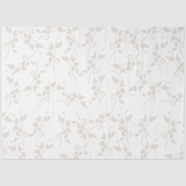 Botanisches Beige Dekorationsmuster Seidenpapier (Vorderseite)