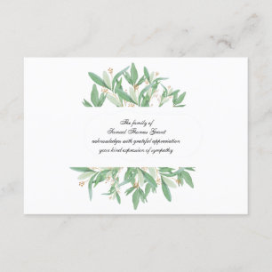 Botanisches Beileid Danke Karte