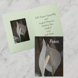 Botanisches Beileid "White Peace Lily" Karte
