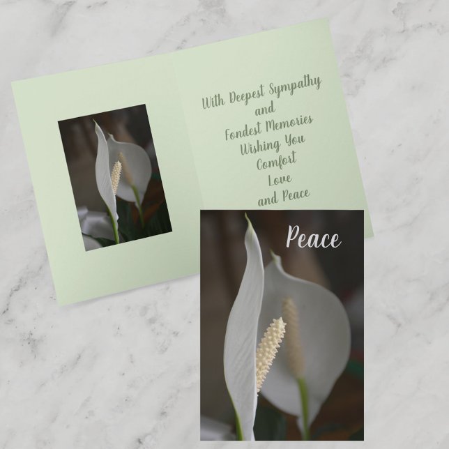 Botanisches Beileid "White Peace Lily" Karte (Von Creator hochgeladen)
