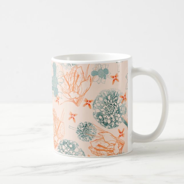 Botanisches Blasmuster Kaffeetasse (Rechts)