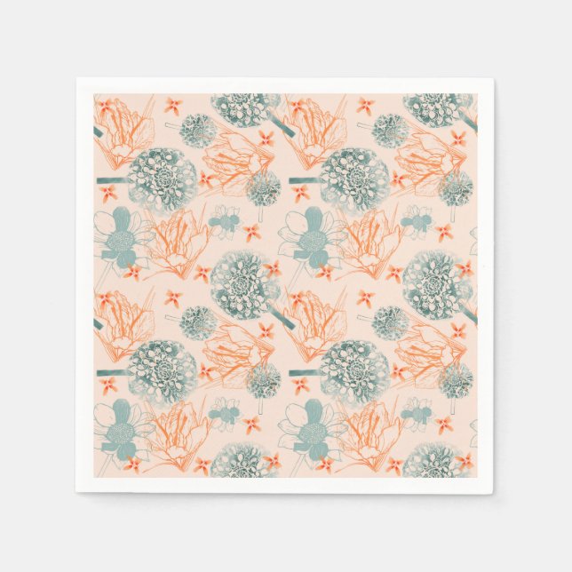 Botanisches Blasmuster Serviette (Vorderseite)