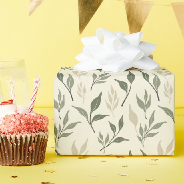 Botanisches Blatt nahtloses Musterdesign Geschenkpapier (Geburtstagsparty)