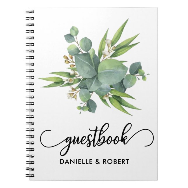 Botanisches Blätter, das Gast-Buch Wedding ist Notizblock (Vorderseite)