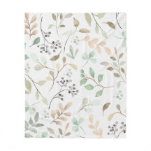 Botanisches Blätter Fleece-Decke