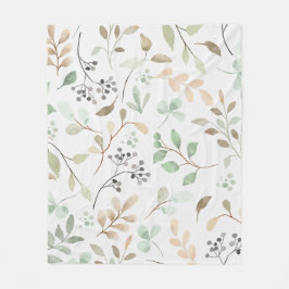 Botanisches Blätter Fleece-Decke Fleecedecke