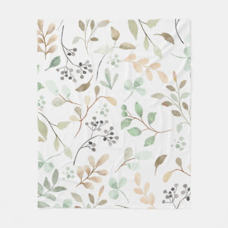 Botanisches Blätter Fleece-Decke Fleecedecke