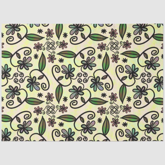 botanisches Blätterpapier Seidenpapier (Vorderseite)