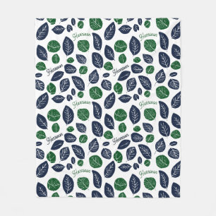 Botanisches Blau und Grün Baby Junge Fleecedecke