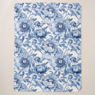 Botanisches Blaues Blumenmuster Feines Porzellan B Sherpadecke
