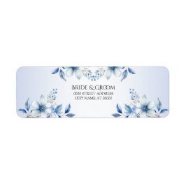 Botanisches blaues Blütenzeichen Rücksendeadresse