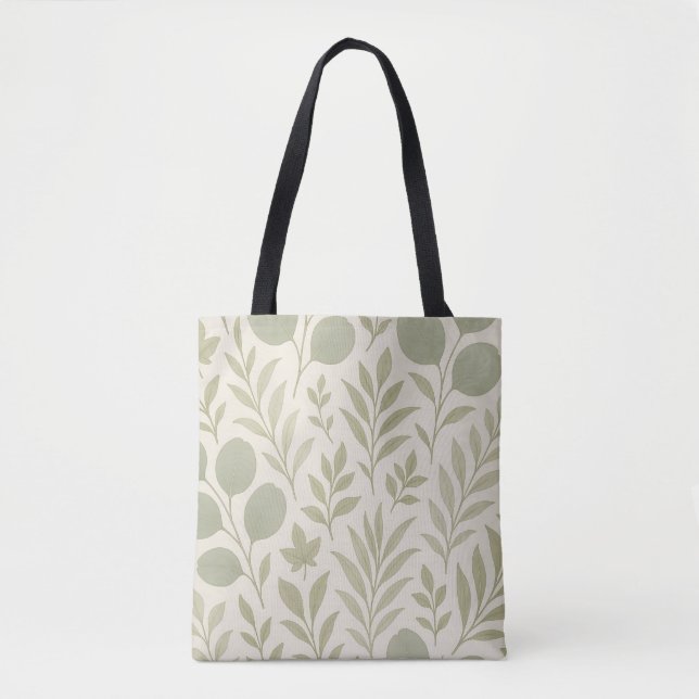 Botanisches Blumen nahtloses Muster Tasche (Vorderseite)
