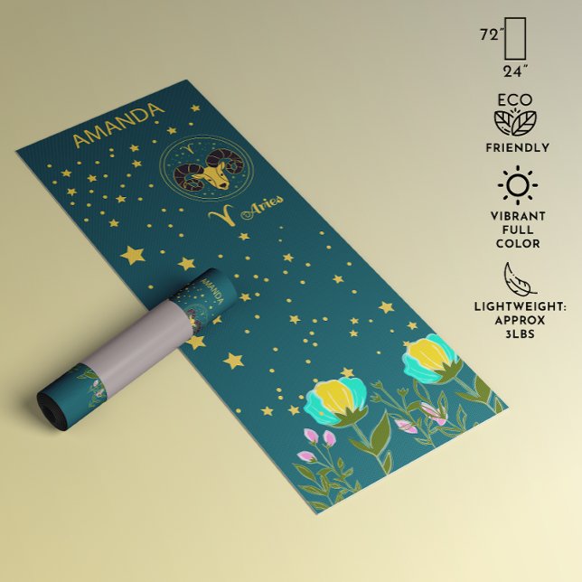 Botanisches Blumenmuster Aries Yoga Mat Yogamatte (Watercolor botanical floral pattern Aries Yoga Mat)