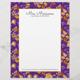 Botanisches Blumenmuster von Hand Wasserfarbene Bi Briefbogen