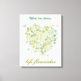 Botanisches Blumentherz Leinwanddruck