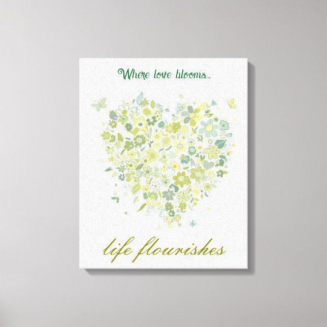 Botanisches Blumentherz Leinwanddruck (Vorderseite)