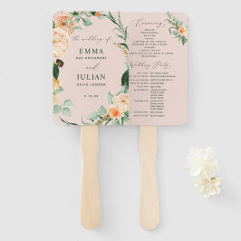 Botanisches Boho Greenery Blush Pink Hochzeitsprog Fächer
