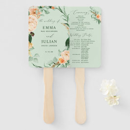 Botanisches Boho Greenery Sage Green Wedding Progr Fächer