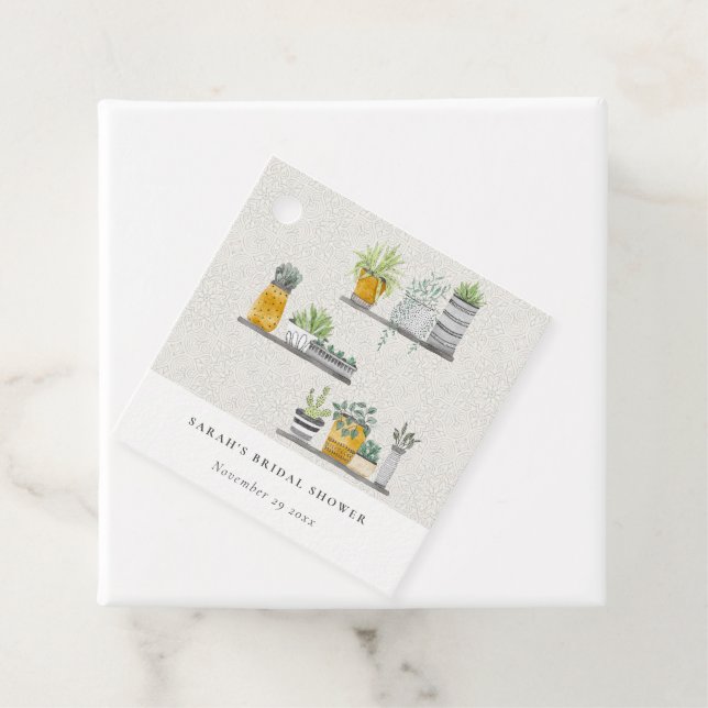 Botanisches Brautparty aus Zierblättern Geschenkanhänger (Beispiel)